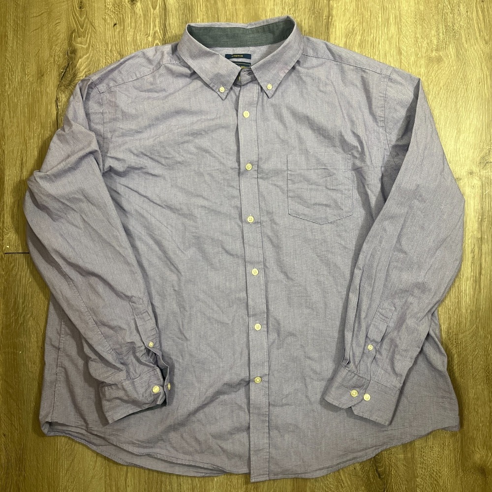 Mason James Men's Dress Shirt Size XXL 2XL Purple Long Sleeve Button Up Stretch